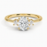 Selene Three Stone Diamond Engagement Ring - Gold/Transparent