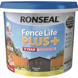 Ronseal Grey - Outdoor Use Paint Ronseal Fence Life Plus Wood Paint Charcoal Grey 9L