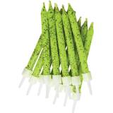 Anniversary House Cake Candles Glitter with Holders Lime Green 12pcs