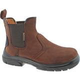 grafters Mens Slip On Extra Wide Steel Toe Cap Chelsea Boots