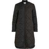Vila Manon Long Quilted Coat - Black