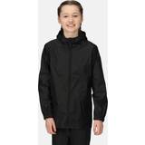 Black Rainwear Regatta Professional Kids Lightweight Packaway Waterproof Jacket Black, 32"