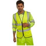 4XL Work Vests Click B-Seen Yellow Zip Fasten Hi-Vis Waistcoat NWT5409-4XL
