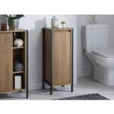 Brown Tall Bathroom Cabinets Vale Designs Industrial Wood Grain Effect