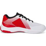 Puma Kid's Varion Jr Indoor Court Shoe - White/Black/High Risk Red