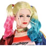 Super Heroes & Villains Long Wigs Fancy Dress Rubies Harley Quinn Wig