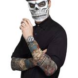 Around the World Makeup Fancy Dress Smiffys Day of the Dead Tattoo Sleeves