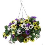 Realistic Zero Maintenance Garden Artificial Pansy Pourri Flowers Basket