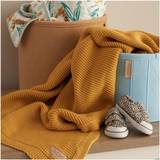 Baby Blankets Tutti Bambini Chunky Knitted Baby Blanket-Ochre