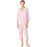 Sleepwear Lauren Ralph Lauren Essentials Heritage cropped PJ set Pink