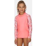 Girls UV Clothes Regatta Kids Lightweight Hoku Swim Top Shell Pink Shell Pink Hibiscus, 9-10 Years