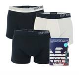 Armani Underwear Armani Mens 3-Pack Boxer Briefs in Navy-White Cotton