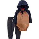 Brown Other Sets Carter's Baby Boys 2-Piece Hooded Bodysuit Pant Set 24M Navy/Brown