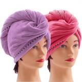 Blue Hair Wrap Towels 2 Pack Microfiber Hair Wrap, Quick Dry Hair Hat Anti-frizz