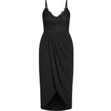 City Chic Lace Touch Dress Plus Size - Black