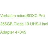 Verbatim MicroSDXC 256 GB Pro SD-Adapter 47045