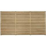 Fences Forest Garden Pressure Treated Contemporary Double Slatted Fence Panel 1.8m