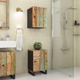 Grey Wall Bathroom Cabinets vidaXL Væghængt badeværelsesskab massivt