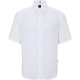 HUGO BOSS Rash Linen Short Sleeved Shirt White white