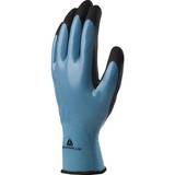 Deltaplus Work Gloves Deltaplus VV636BL07 Polyamid-Handschuh Nitrilbeschichtete Hand Nitrilschaum-Beschichtete Handfläche, Blau-Schwarz, Größe 07