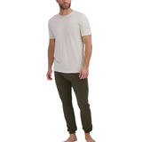 Green - Men Pyjamas Hanes T-shirt & French Terry Joggers Pajama Set - Oatmeal Heather