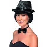 Hats Smiffys Sequin trilby hat, black