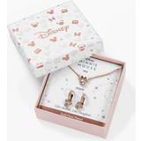 Jewellery Sets Disney Minnie Mouse Clear Crystal Hoop Earrings and Necklace Set Gold Rose Gold Plated