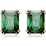 Green Jewellery Swarovski Matrix Stud Earrings - Gold/Green