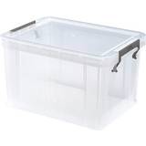 Whitefurze Allstore Container with Silver Clamp, Plastic Storage Box