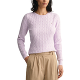 Gant Women's Stretch Cotton Cable Knit Crew Neck Sweater - Soothing Lilac