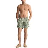 Gant Swimwear Gant Classic Fit Tropical Leaf Pattern Swim Shorts - Kalamata Green