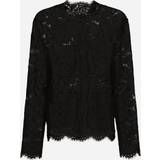 Silk Blazers Dolce & Gabbana Single-breasted lace jacket