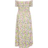Yours Curve Plus Size Floral Print Shirred Maxi Dress - White