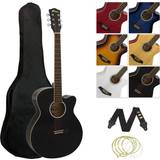 Tiger Acoustic Guitar Pack for Beginners Full Size Black