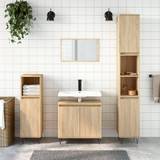 Brown Wall Bathroom Cabinets vidaXL badeværelsesskab 58x33x60 konstrueret træ sonoma-eg