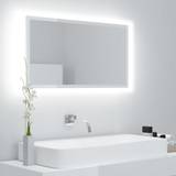 White Bathroom Mirrors vidaXL Led-badspiegel Hochglanz-weiß