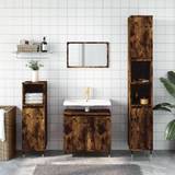 Brown Wall Bathroom Cabinets vidaXL badeværelsesskab 58x33x60 konstrueret træ røget egetræsfarve