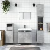 Grey Wall Bathroom Cabinets vidaXL badeværelsesskab 58x33x60 konstrueret træ betongrå