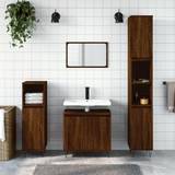 Brown Wall Bathroom Cabinets vidaXL badeværelsesskab 58x33x60 konstrueret træ egetræsfarve
