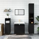 Black Wall Bathroom Cabinets vidaXL badeværelsesskab 58x33x60 konstrueret træ