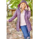 Purple - Women Coats Roman Longline Zip-Through Padded Winter Coat in Purple