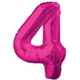 Number Balloons Unique 4 Pink 34" Numeral Balloon