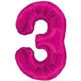Number Balloons Unique 3 Pink 34" Numeral Balloon