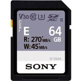 Sony Memory Cards & USB Flash Drives Sony 64GB SF-E Series UHS-II SDXC V30 Speed Class Rating Memory Card