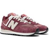 New Balance 574 Shoes New Balance Unisex 574 in Red/Grey Suede/Mesh