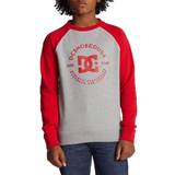 L Sweatshirts DC Shoes Star Pilot Youth Pullover Crew Heather Grey/Racing Red Youth