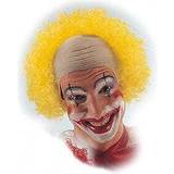 Clown Short Wigs Fancy Dress Horror-Shop Clown Glatze mit gelben Locken lustige Clown Masken und Perücken
