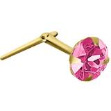 Jewelco London 9ct gold pink crystal claw set andralok hinged nose stud 4mm