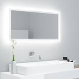 White Bathroom Mirrors vidaXL LED Bathroom Mirror High Gloss