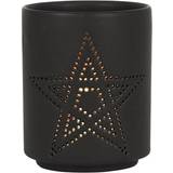Black Candle Holders Something Different Gothic Homeware Small Black Pentagram Cut Out Candle Holder